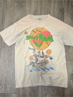 Space Jam Graphic Tee - White with Green & Orange Logo